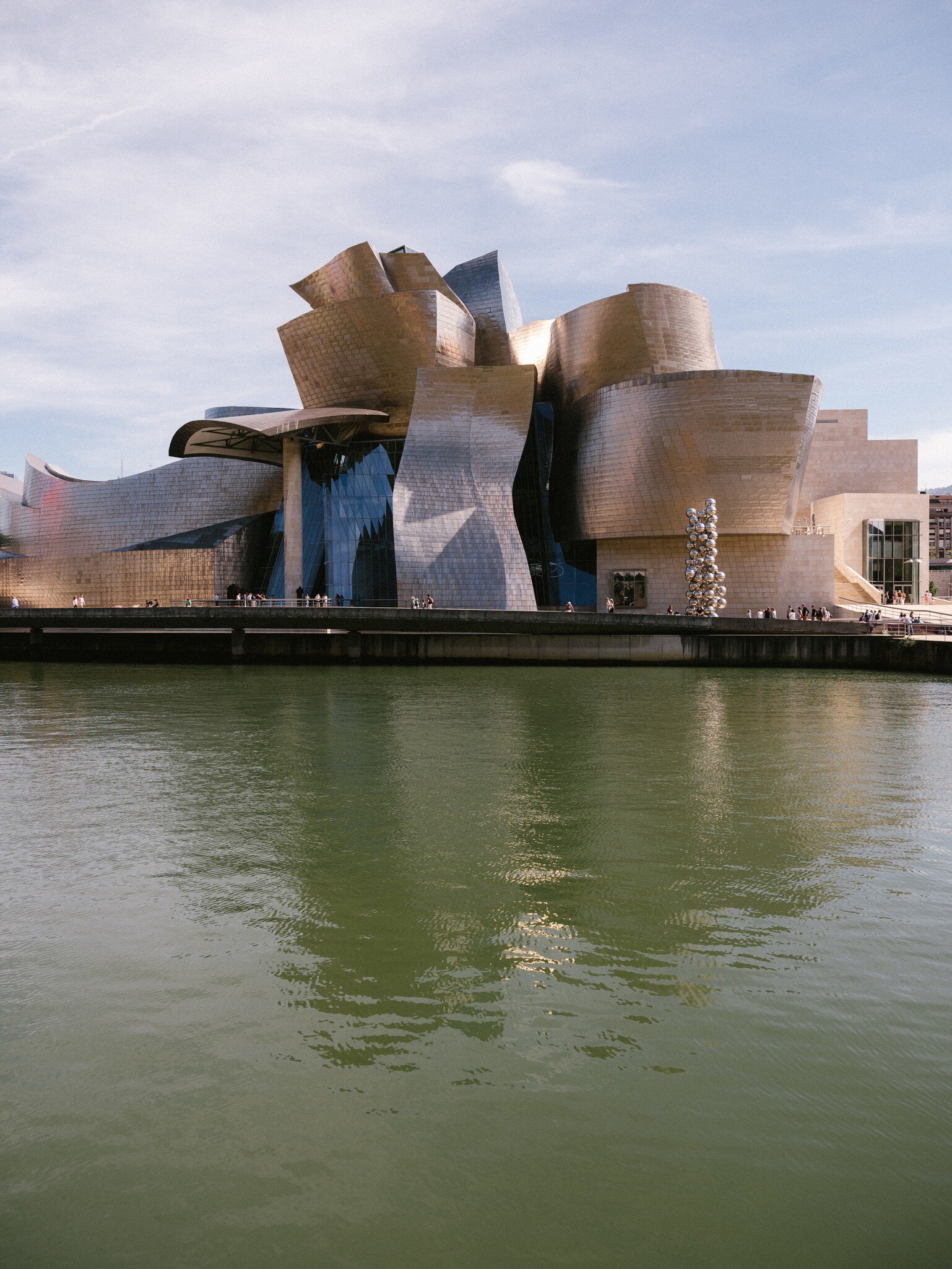 Exterior view of the Museo Guggenheim in Bilbao, Spain.