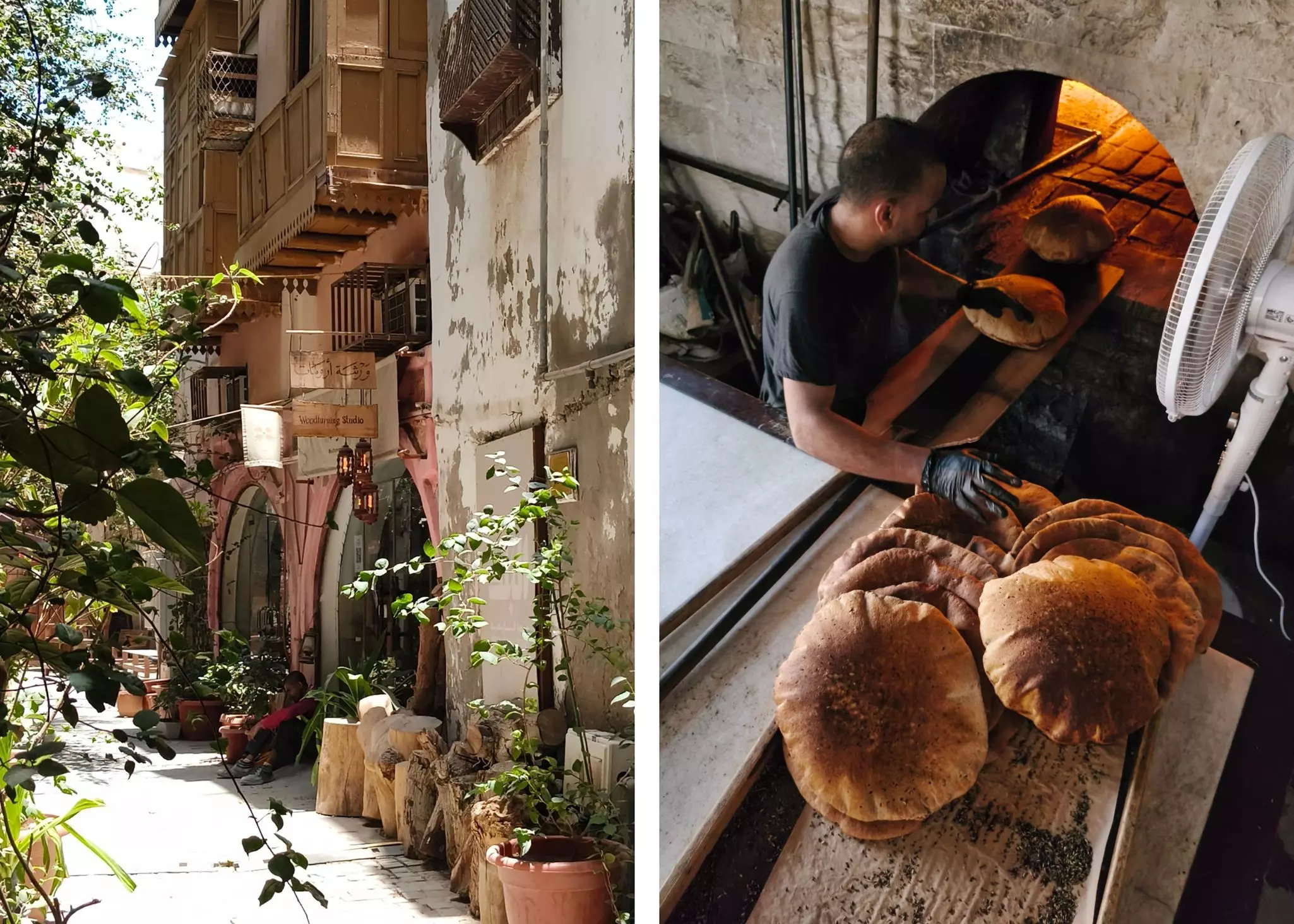 Diptych with scenes from Al Balad, Jeddah's historic heart