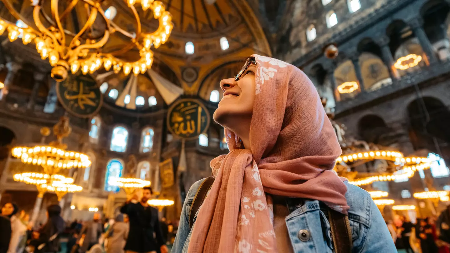 As a working mosque, only Muslims have access to the main downstairs area in Hagia Sophia, İstanbul © urbazon / Getty Images