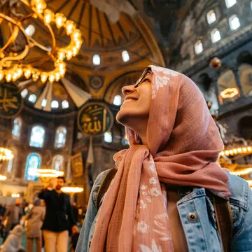 As a working mosque, only Muslims have access to the main downstairs area in Hagia Sophia, İstanbul © urbazon / Getty Images