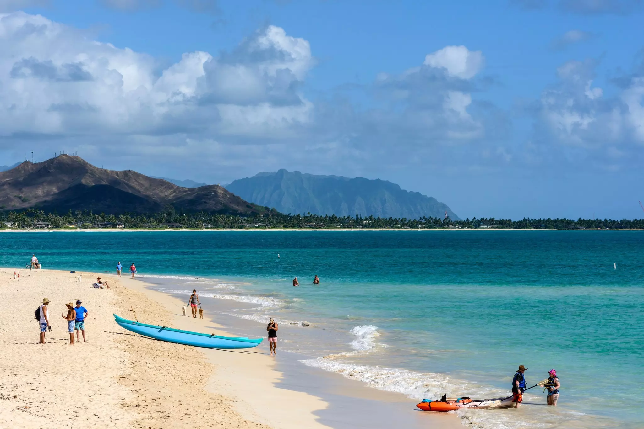 People at Kailua Beach Park, Oʻahu, Hawaii