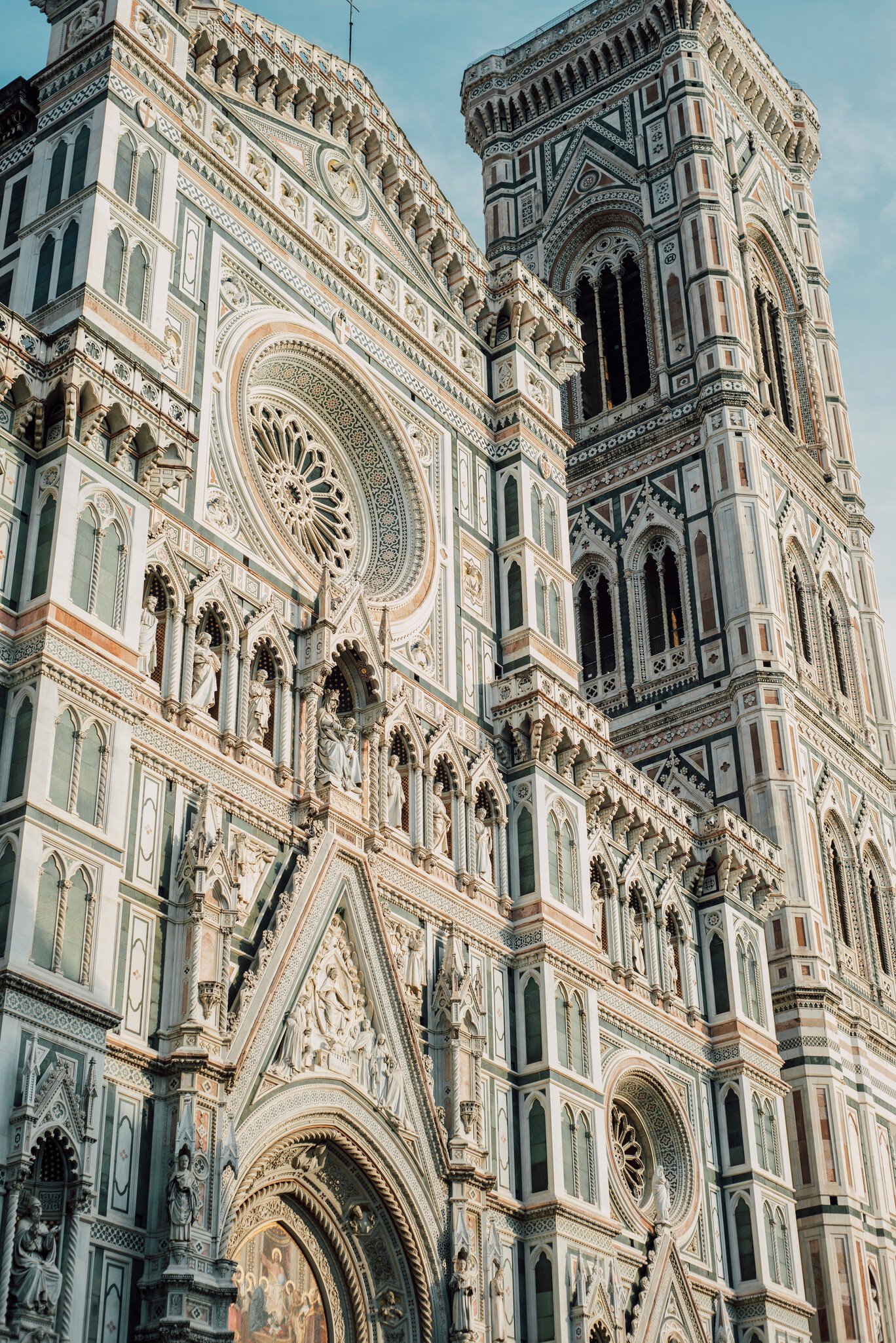 Exterior view of the Santa Maria del Fiore Cathedral in Florence, Italy.