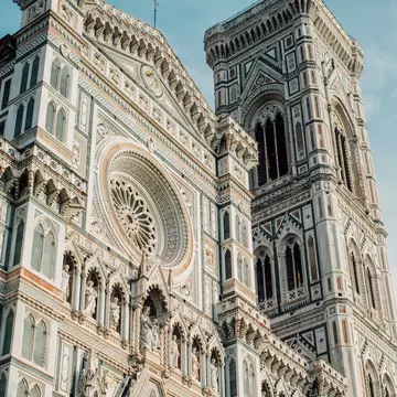 Exterior view of the Santa Maria del Fiore Cathedral in Florence, Italy.