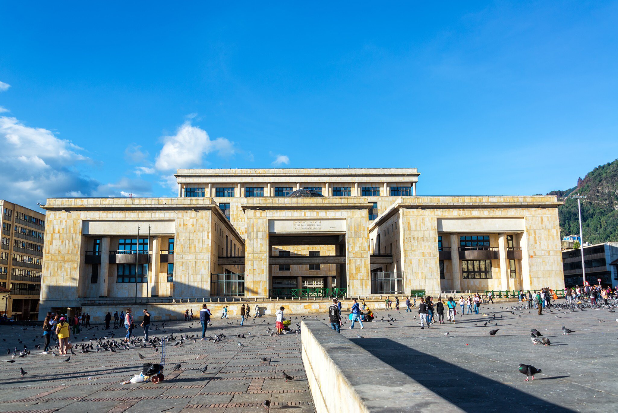BOGOTA, COLOMBIA - APRIL 21: Activity in Plaza de Bolivar and the Colombian Supreme Court in Bogota, Colombia on April 21, 2016, License Type: media, Download Time: 2025-05-22T13:23:23.000Z, User: lonelyplanetmedia, Editorial: true, purchase_order: 65050 - Digital Destinations and Articles, job: Global Publishing WIP, client: Global Publishing WIP, other: Pia Peterson Haggarty // SS Comp Ingestion