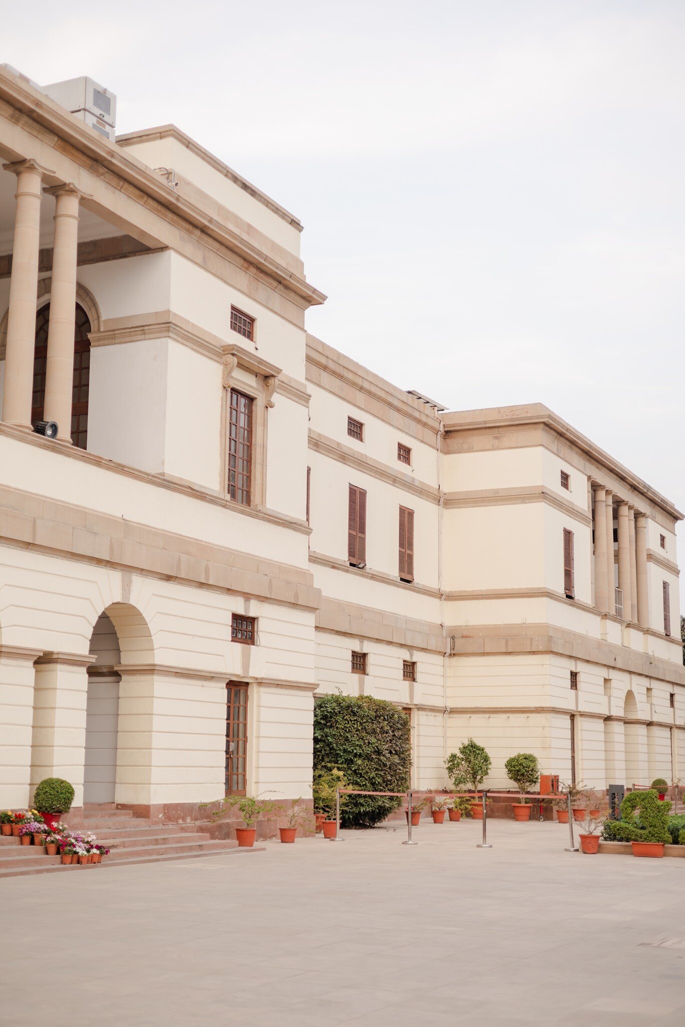 Facade of Pradhanmantri Sangrahalaya or Prime Ministers’ Museum & Library, a historical place on Lok Kalyan Marg or Seven Race Course Road in New Delhi, India. 