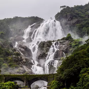 Goa,Dudhsagar,Waterfall,During,Monsoon,,Bhagwan,Mahaveer,Wildlife,Sanctuary