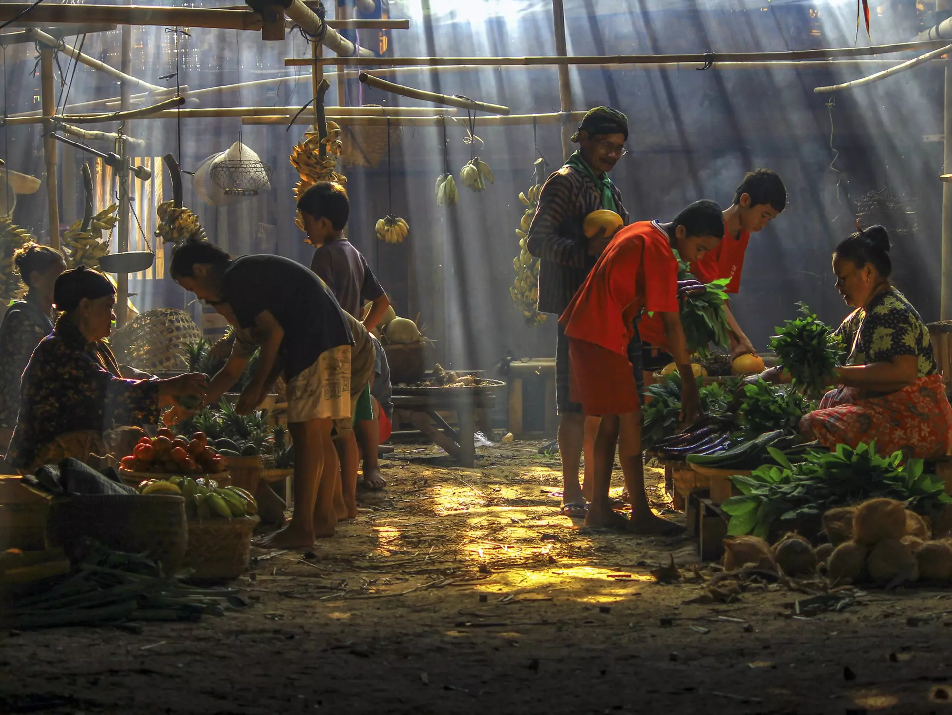 Produce for sale in a market in Jakarta, Indonesia. 