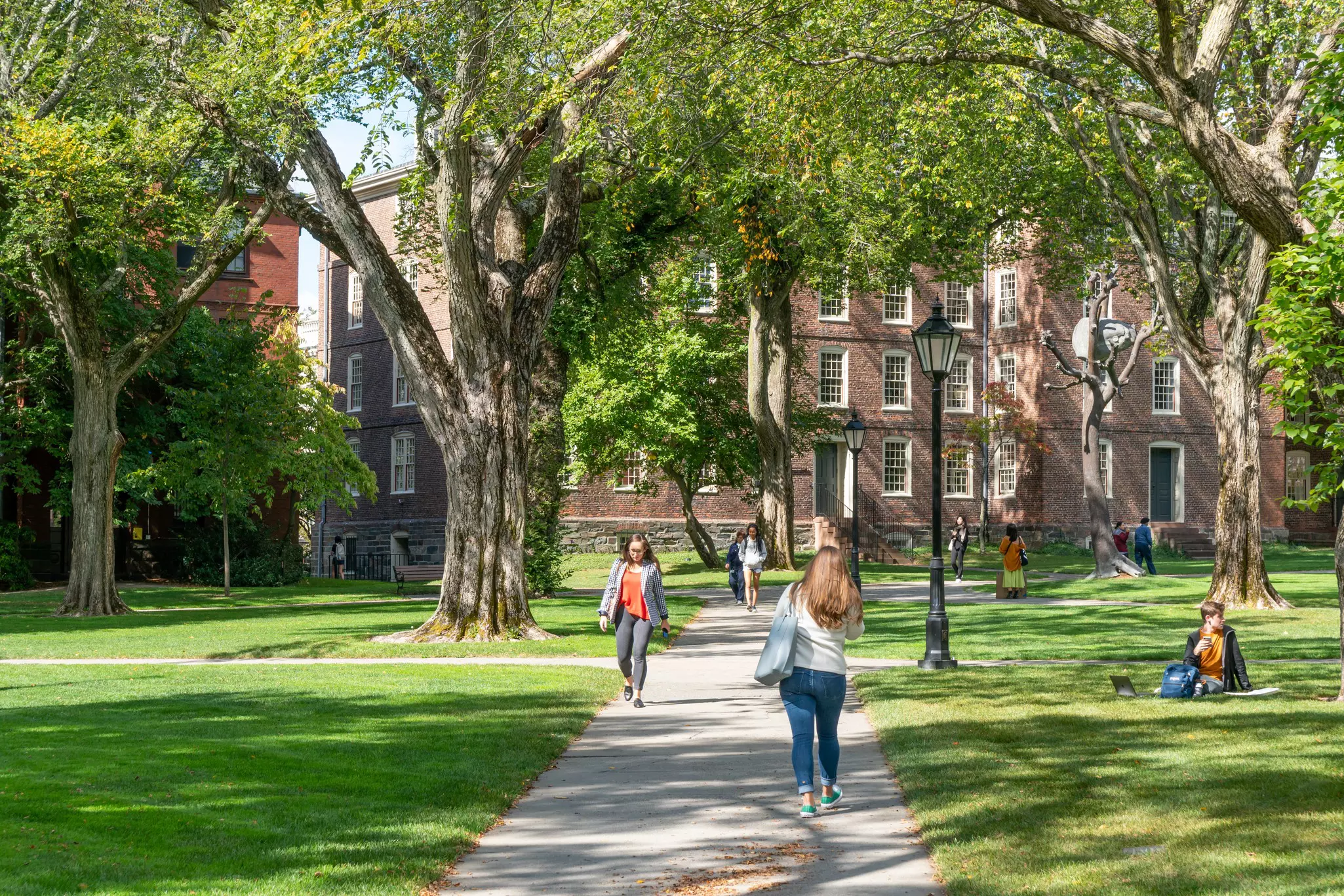 People walking on the grounds of Brown University