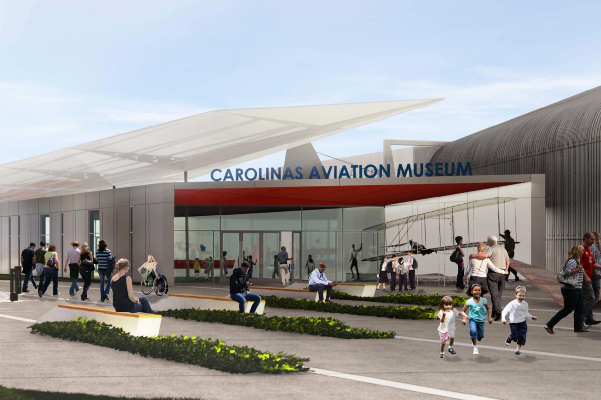 Rendering of the new facility, now the Sullenberger Aviation Museum, set to open in 2024.