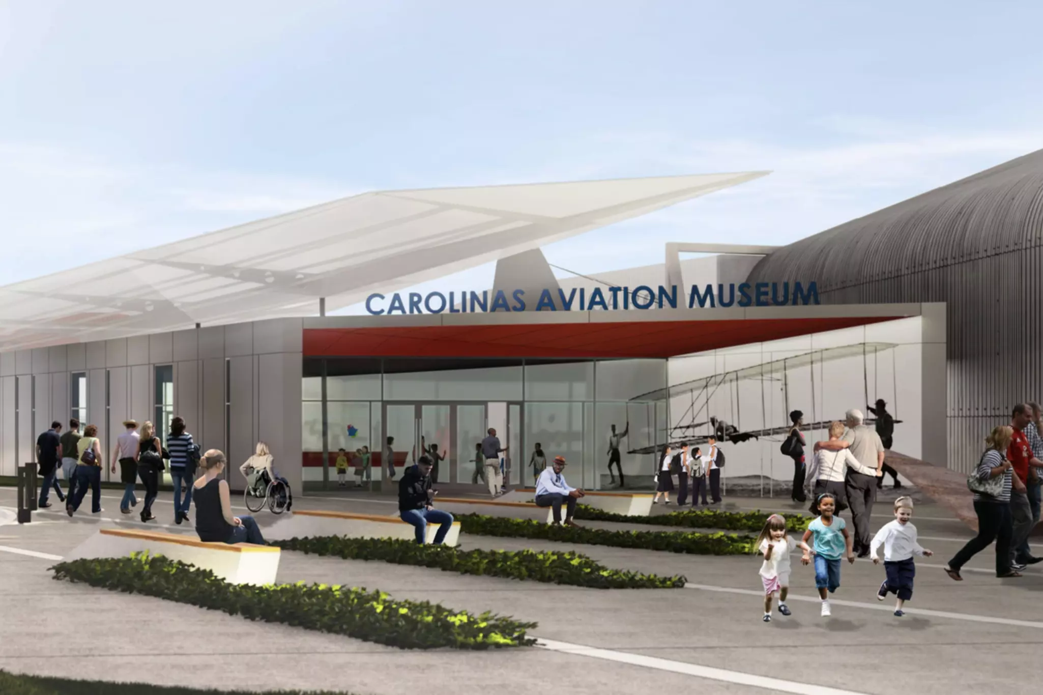 Rendering of the new facility, now the Sullenberger Aviation Museum, set to open in 2024.