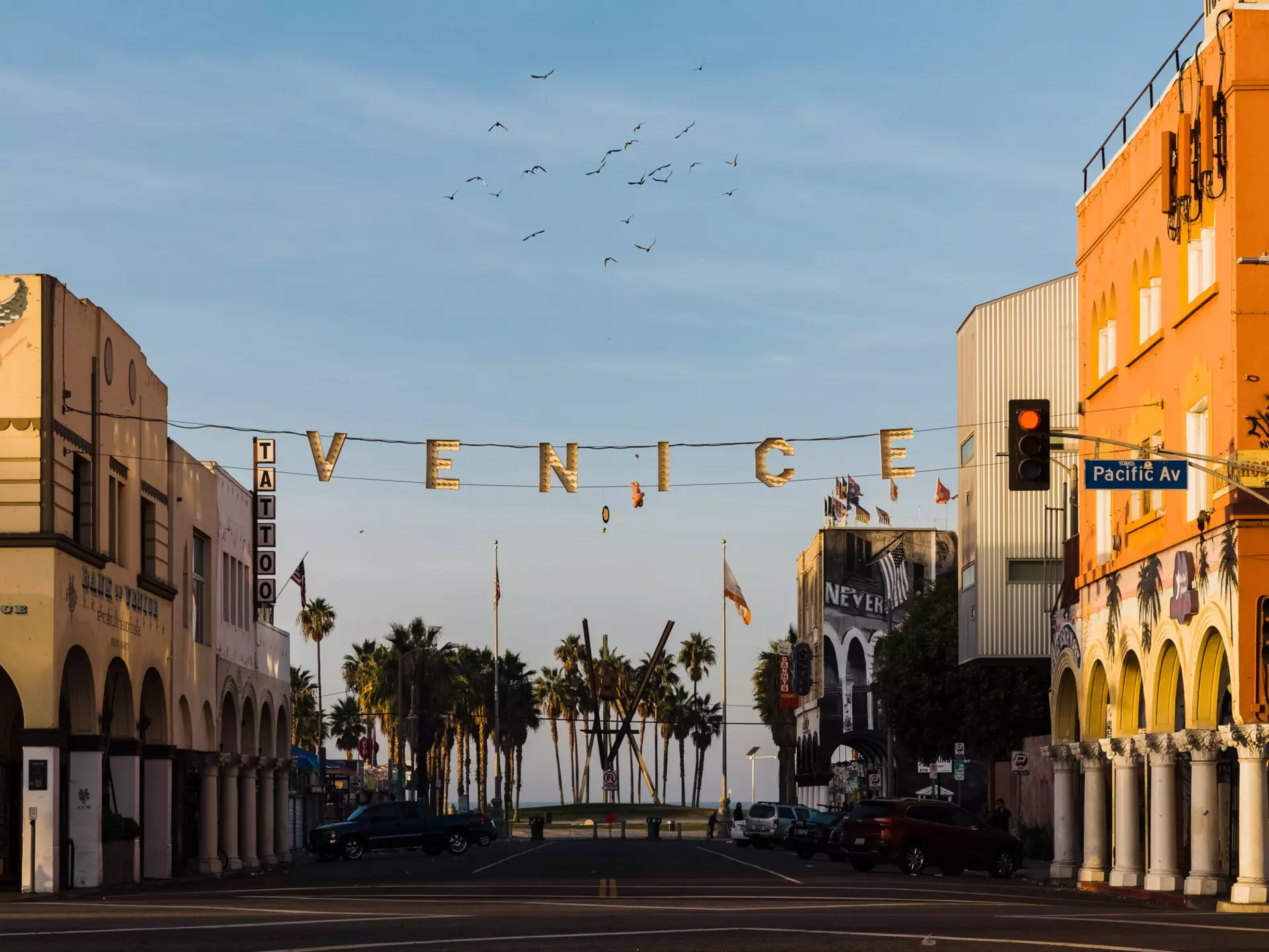 Quiet morning at Venice Beach in Los Angeles, California.