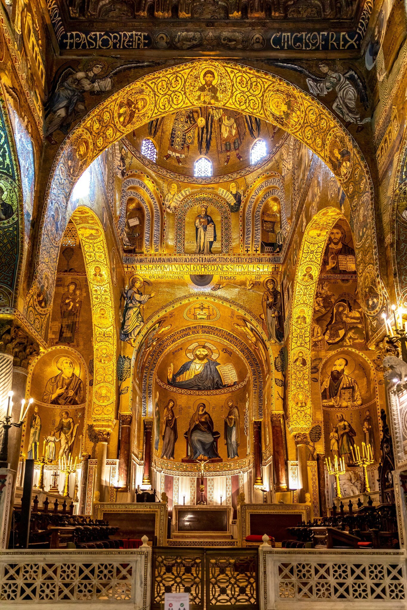 Interior of the Palatine Chapel of Palermo in Sicily, Italy
