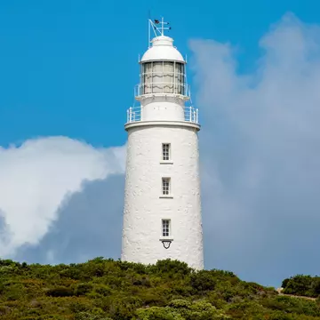 View of the Cape Bruny Lighthouse in Tasmania, Australia.