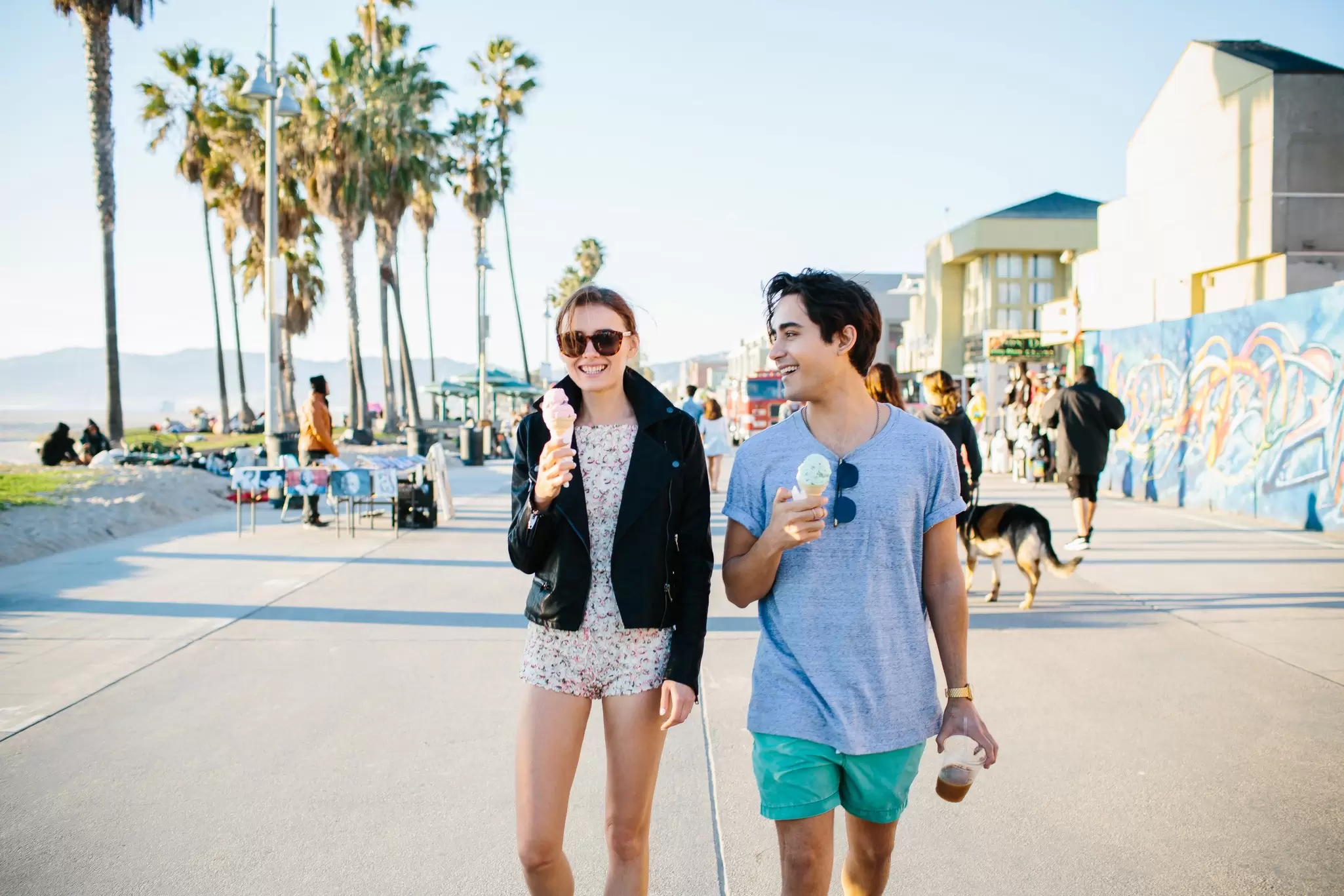 You never know what you'll see on the Venice Beach boardwalk. Tanveer Badal / Getty Images