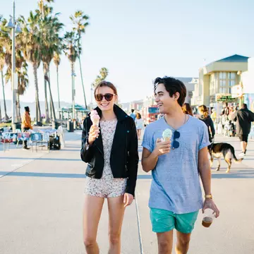 You never know what you'll see on the Venice Beach boardwalk. Tanveer Badal / Getty Images