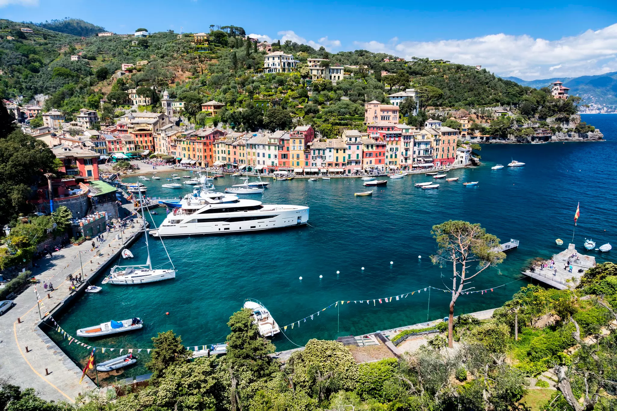 The small harbour at Portofino is a very exclusive spot to dock your yacht. Bim / Getty Images