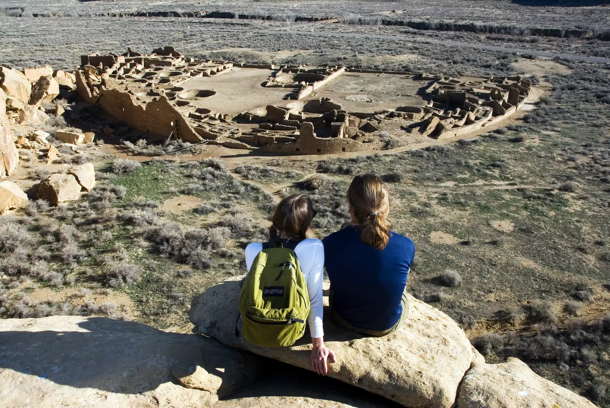 The ancient stone ruins of Chaco Culture National Historical Park, New Mexico