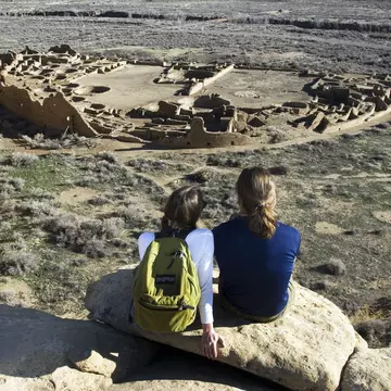 Chaco Culture National Historical Park, New Mexico, United States, North America
148728825
Rear View, Waist Up, adults only, backpack, built structure, casual clothing, couple, flora, grass, human relationship, landscape, outdoors, people, rock, ruins, shadow, sitting, tourist, tranquil scene, travel destinations, two people, two people man woman, North America, United States, New Mexico, Chaco Culture National Historical Park
