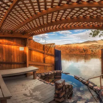 A private bath at Riverbend Hot Springs in Truth or Consequences, New Mexico. Photo courtesy of www.riverbendhotsprings.com