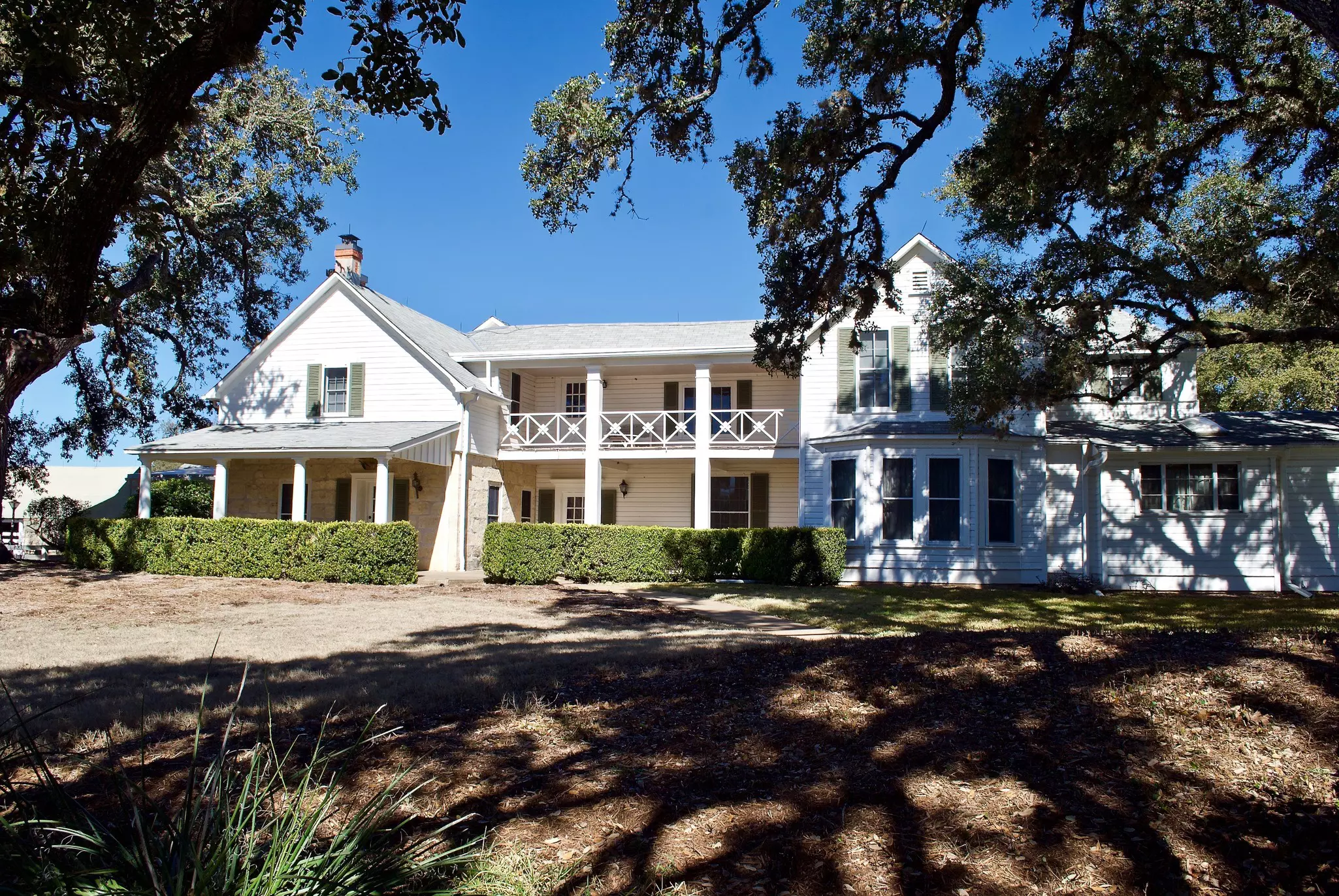 The Johnson family home, known as the Texas White House, in Lyndon B. Johnson National Historical Park. 
