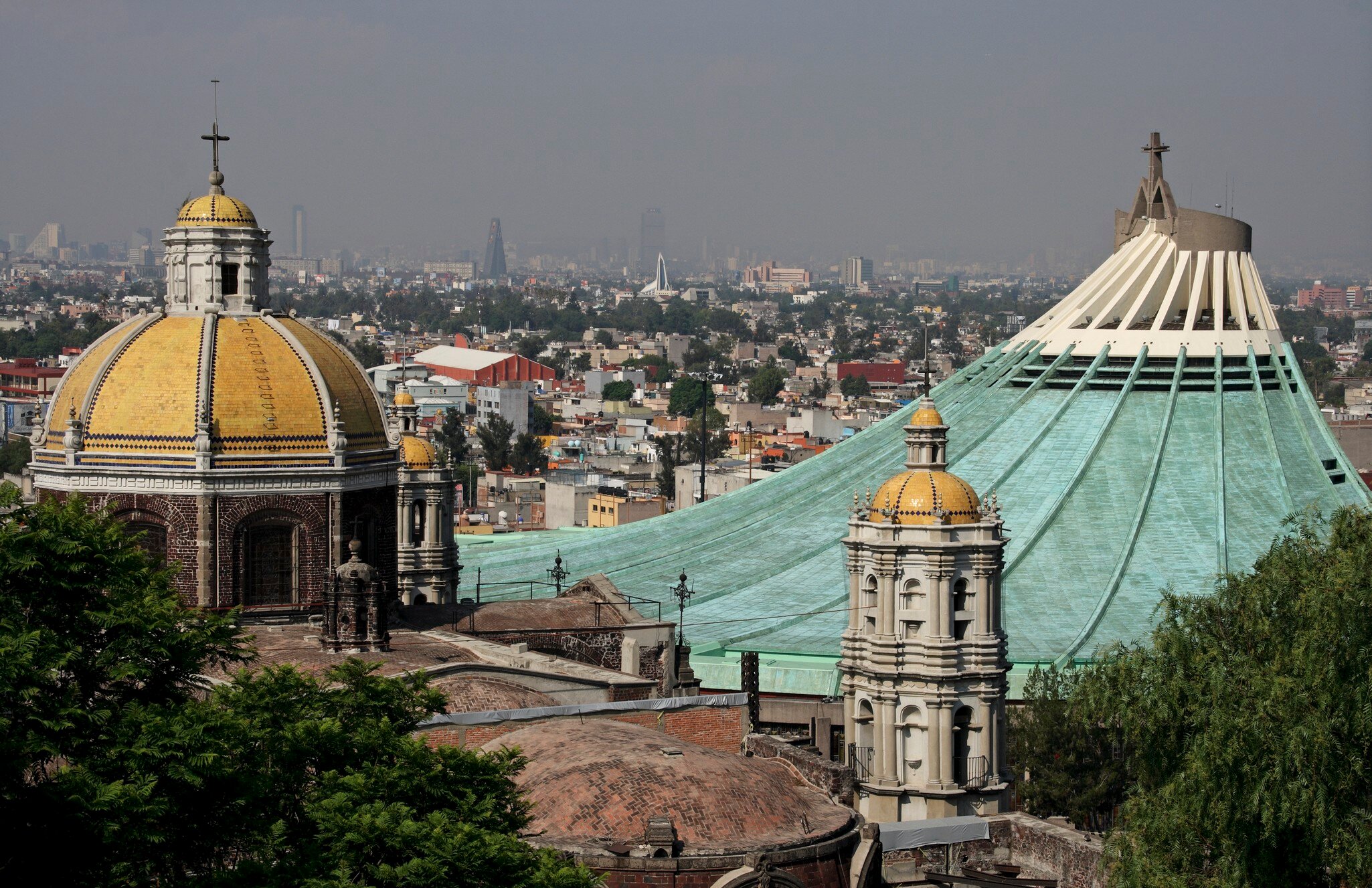 Mexico, Mexico City. The Basilica of Guadalupe, considered to be the second most important sanctuary of Catholicism after the Vatican City.
