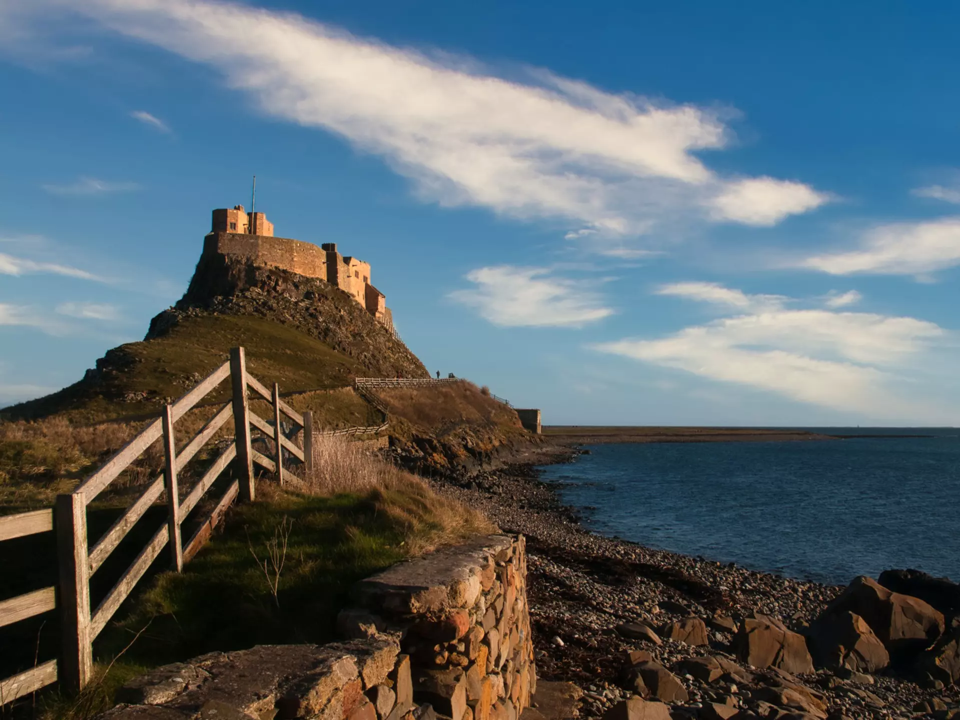 Lindisfarne Castle on the Northumberland coast, England. Michael Conrad/Shutterstock