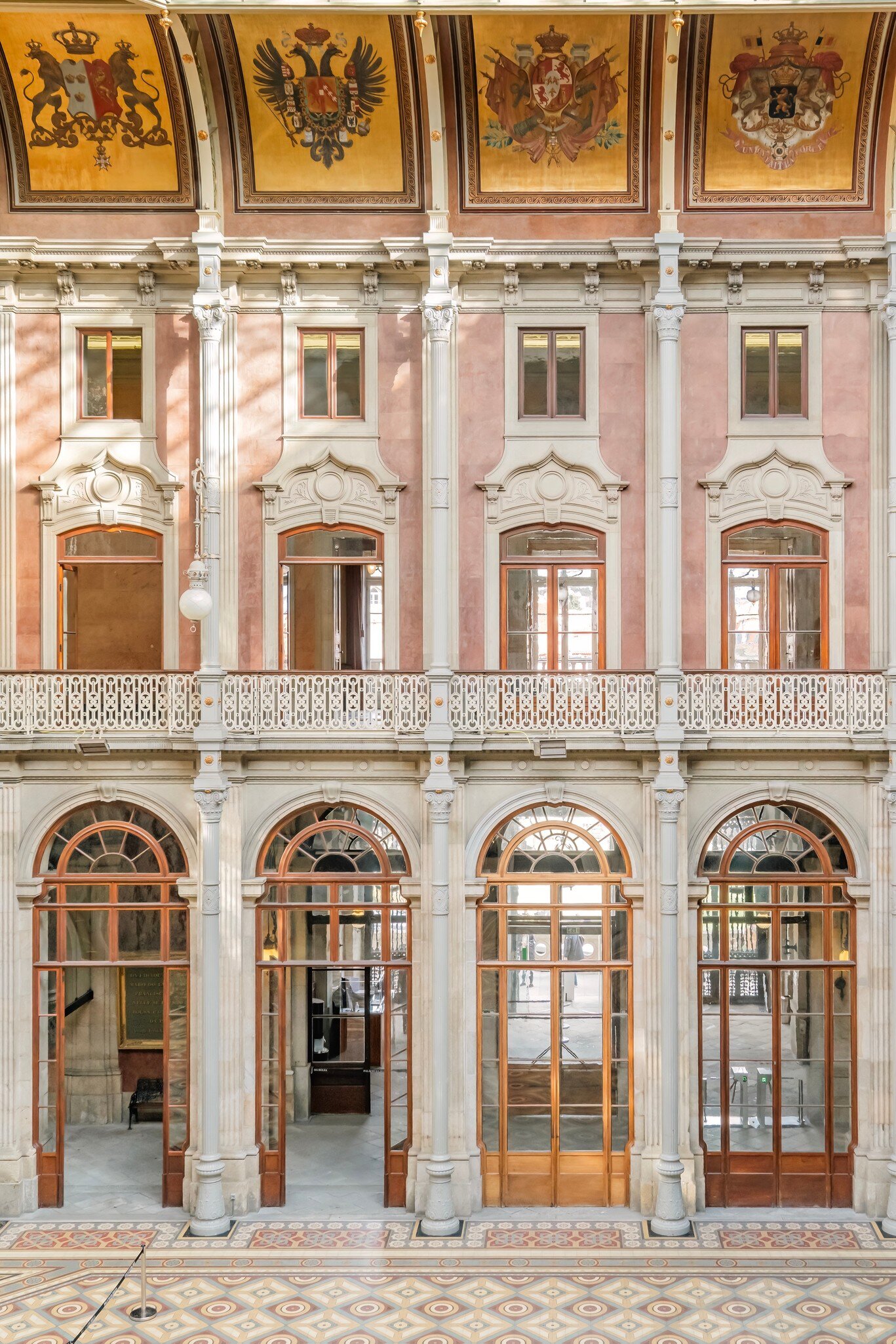 View of the Pátio das Nações (Courtyard of Nations) of the Palácio da Bolsa in Porto, Portugal.