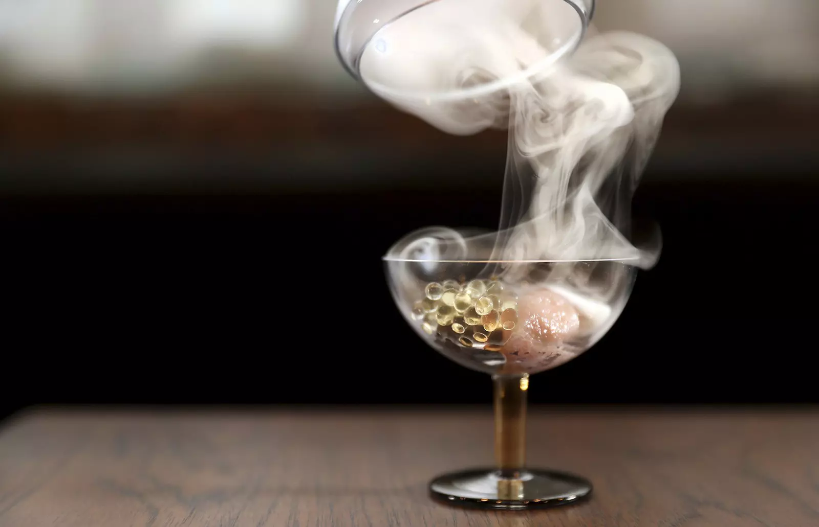 Detail of caviar in a glass at Michelin-starrred Kasama