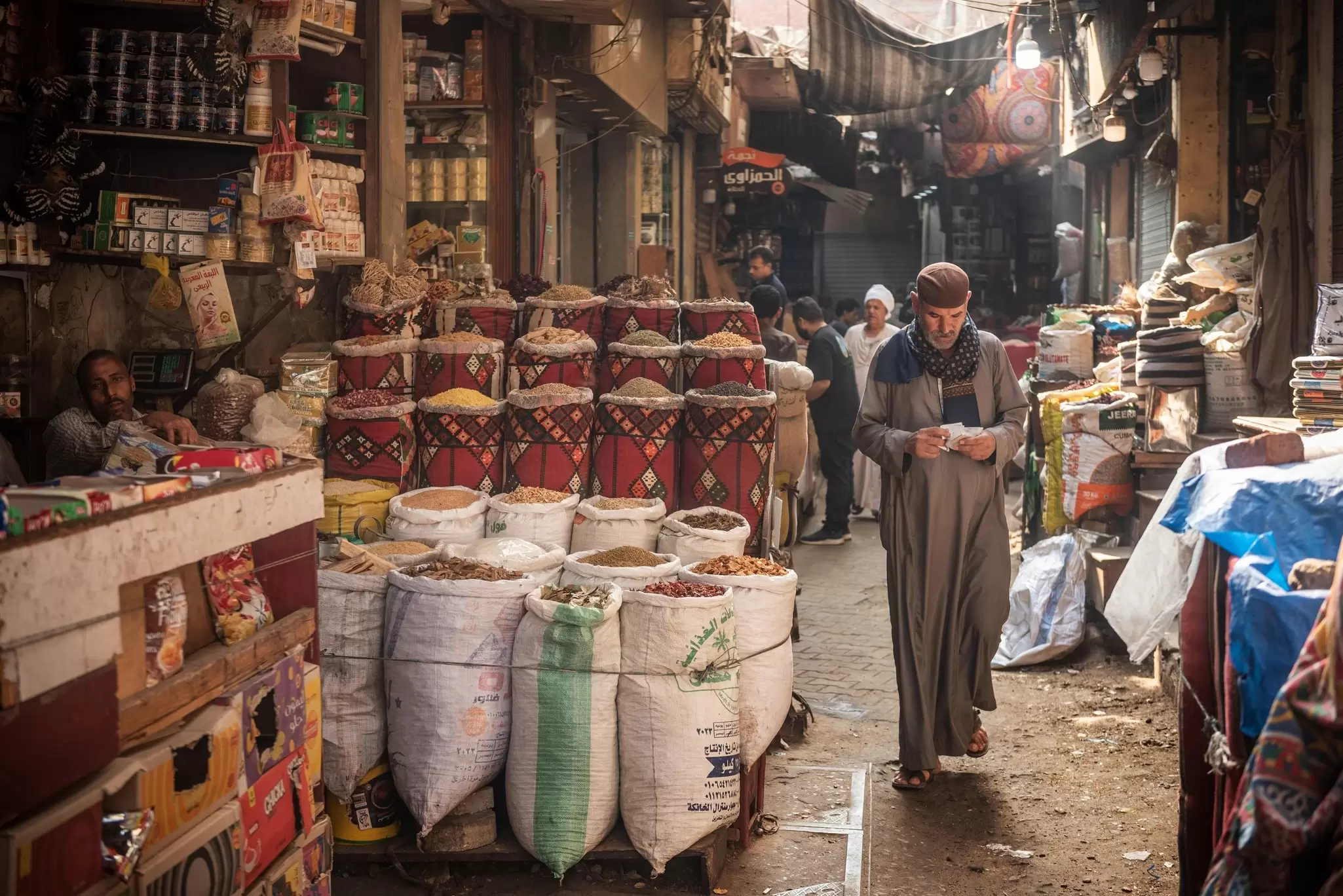 A spice market near Khan Al Khalili in Cairo, Egypt. John Wreford/Shutterstock