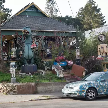The studio of junk artist Patrick Amiot, on Florence Avenue in Sebastopol, California.