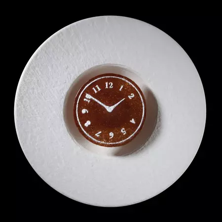 chocolate clock at Le Restaurant in Geneva, Switzerland