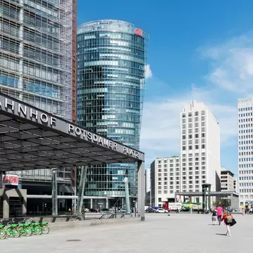 The exterior of Potsdamer Platz (public square and plaza) in the centre of the city of Berlin, Germany.