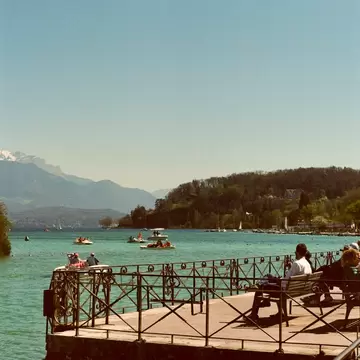 Paddle boats on Lake Annecy