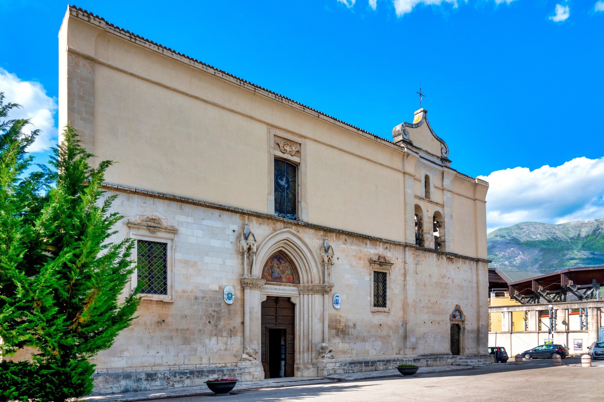Facade of the Cathedral of San Panfilo, Sulmona, Italy.