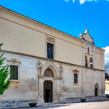 Facade of the Cathedral of San Panfilo, Sulmona, Italy.