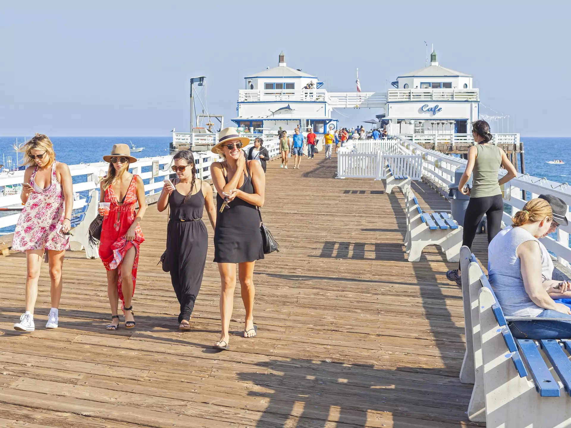 People walking on the Malibu Pier