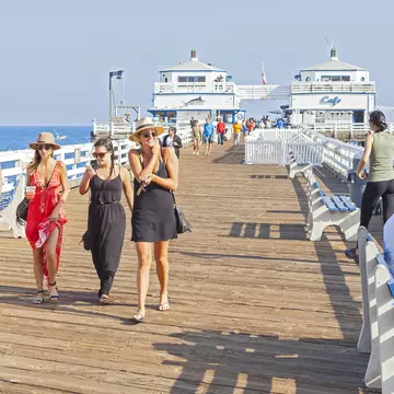People walking on the Malibu Pier