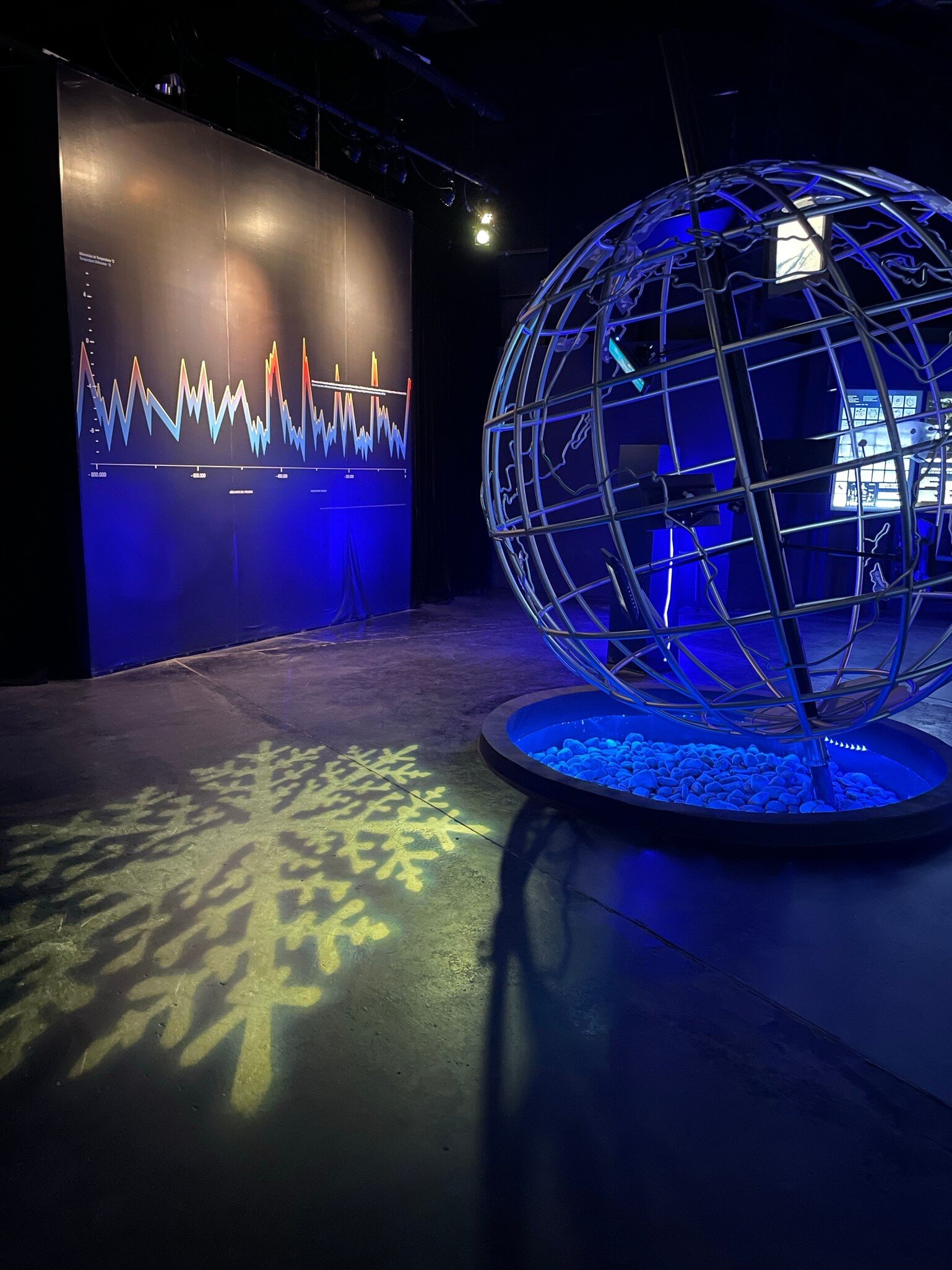 Interior of the Glaciarium, a glacier interpretation centre dedicated to the dissemination of the Southern Patagonian Ice Field and its glaciers. El Calafate, Argentina.