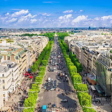 Champs-Élysées, as seen from the Arc de Triomphe in Paris. john901/Shutterstock