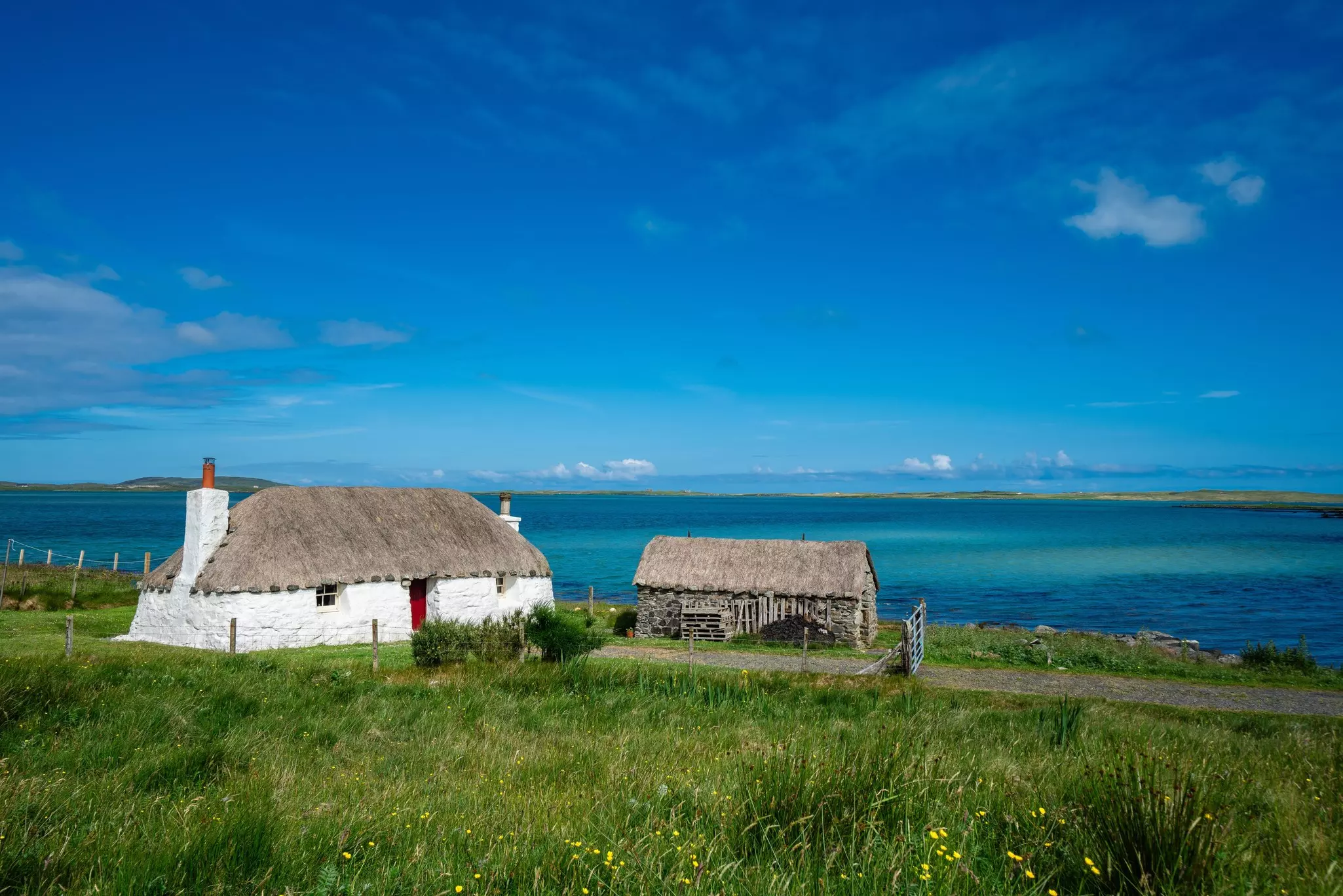 A traditional house on North Uist, Outer Hebrides, Scotland.