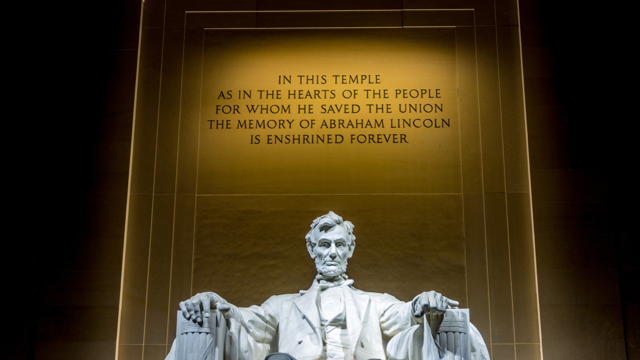 500px Photo ID: 100166741 - Pre-dawn at the Lincoln Memorial. "In this temple, as in the hearts of the people for whom he saved the union, the memory of Abraham Lincoln is enshrined forever."
