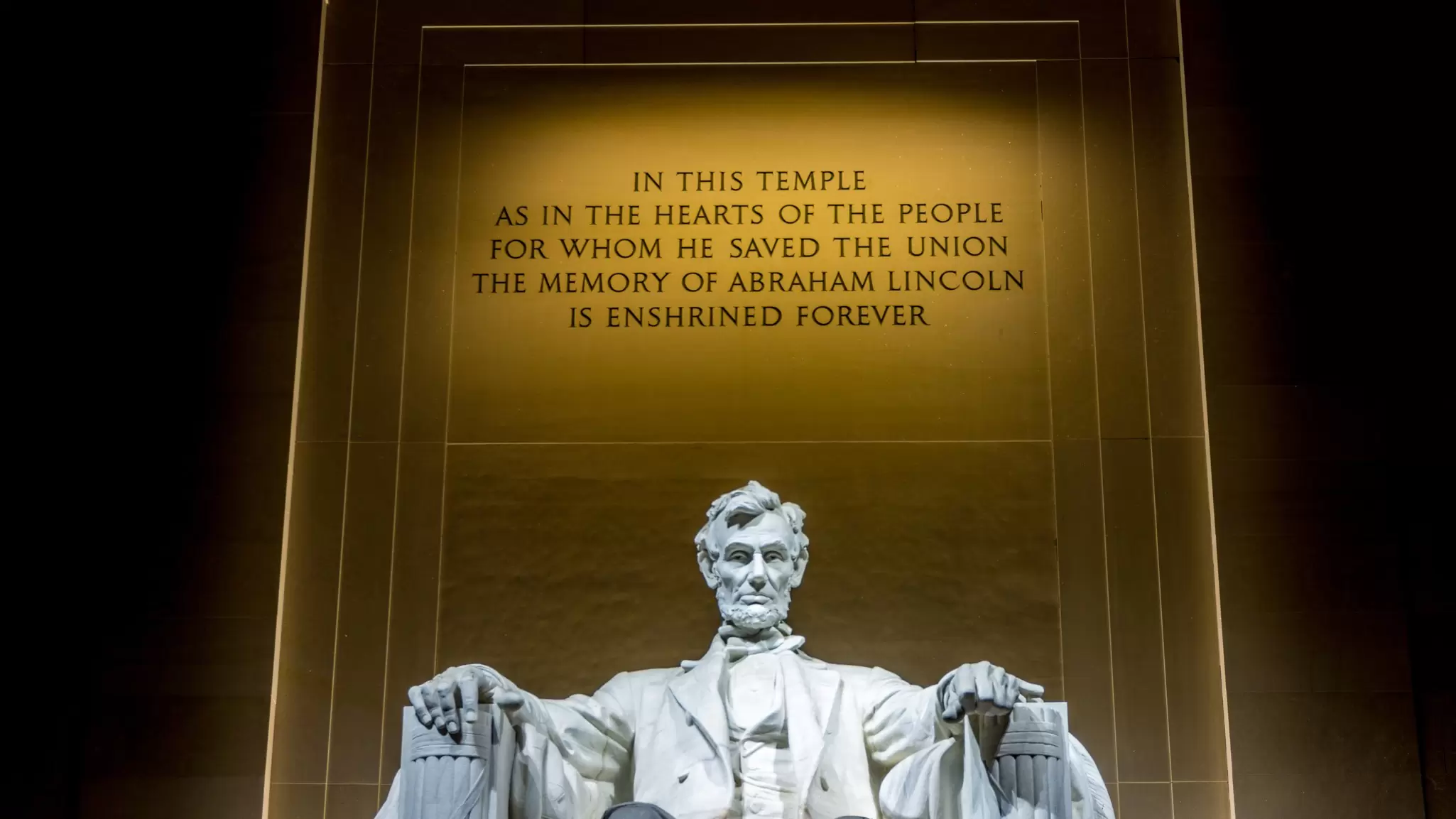 500px Photo ID: 100166741 - Pre-dawn at the Lincoln Memorial. "In this temple, as in the hearts of the people for whom he saved the union, the memory of Abraham Lincoln is enshrined forever."