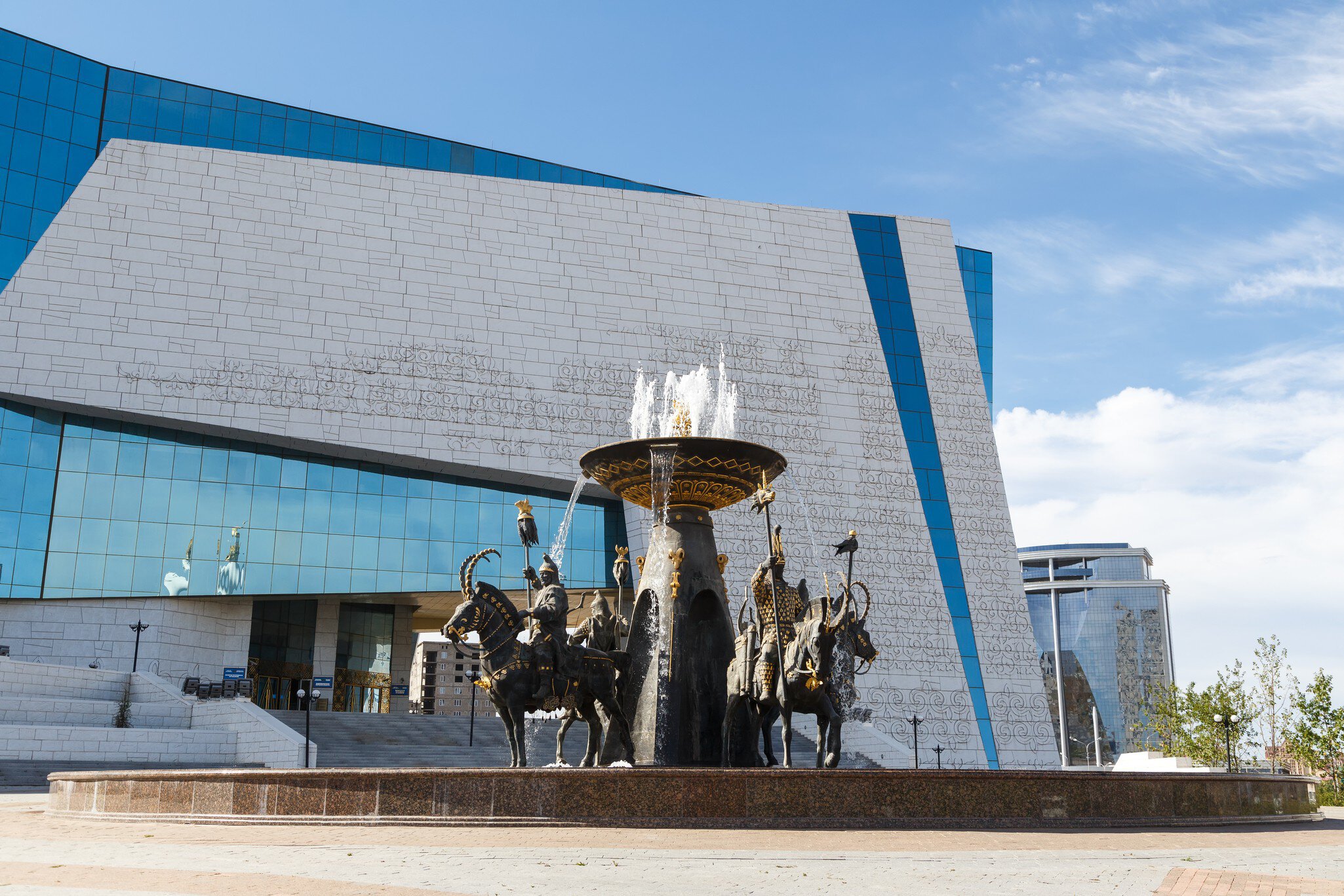 Astana, Kazakhstan - September 3, 2016: The fountain at the National Museum of Republic of Kazakhstan; Shutterstock ID 524589739;