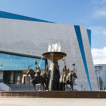 Astana, Kazakhstan - September 3, 2016: The fountain at the National Museum of Republic of Kazakhstan; Shutterstock ID 524589739;