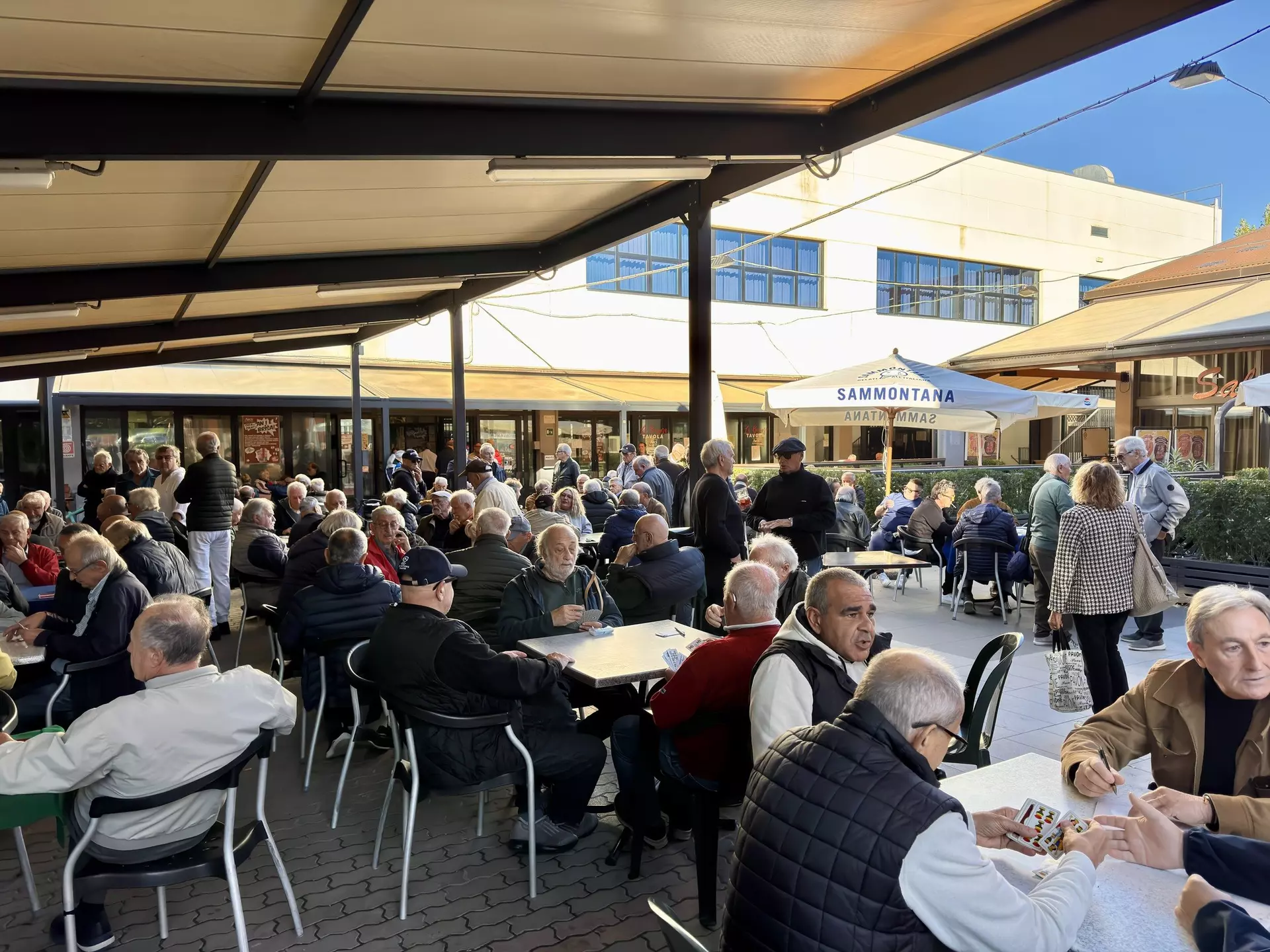 The yard at the ARCI circoli in San Lazzaro, Bologna, Italy. Kevin Raub for Lonely Planet