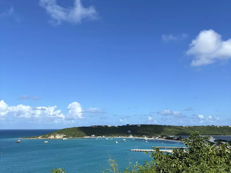 Blue sky over a tropical island