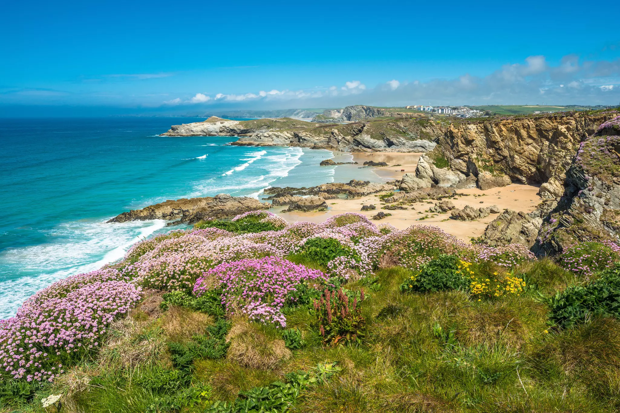 Stunning coastal scenery close to Newquay in North Cornwall, England.