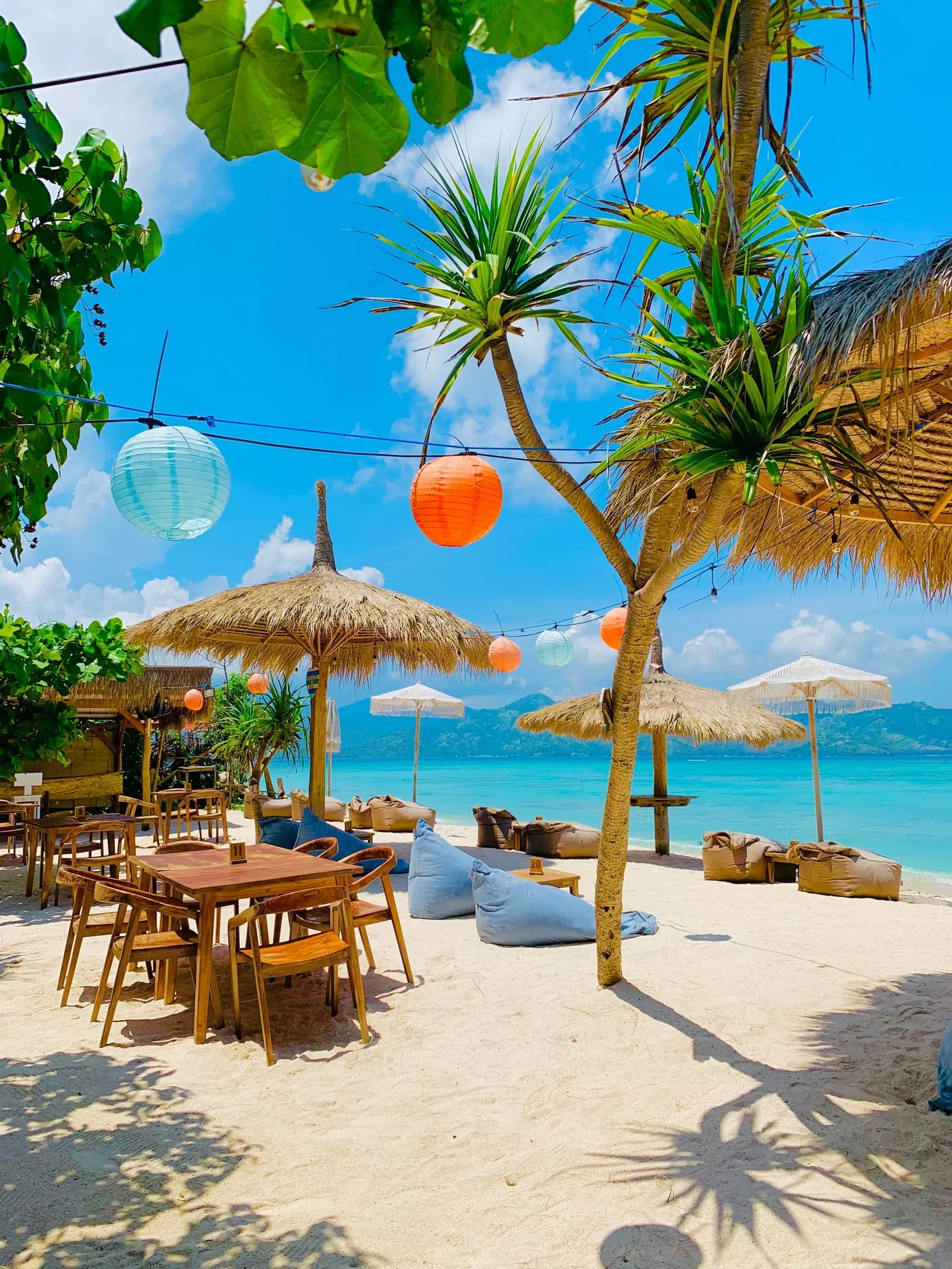 A sunny morning on Gili Air island, Lombok, Indonesia.