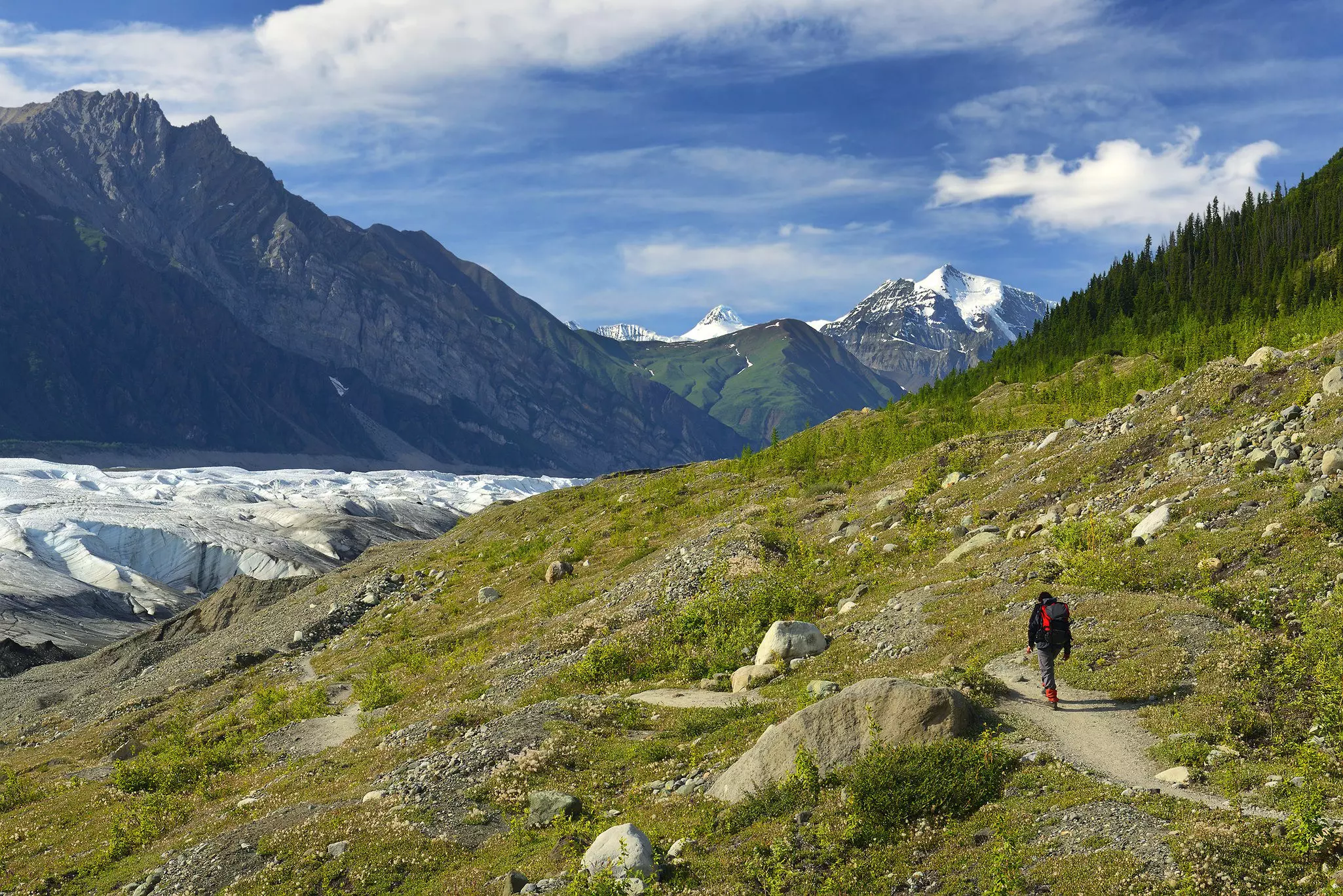A hiker walking on the Root Glacier Trail in the Wrangell-St.Elias Elias National Park.
1208651128
adventure, alaska, arctic, arrested, blue, climbers, climbing, cold, copper, danger, decay, elias, expedition, extreme, far, glacier, heritage, hiking, ice, kennecott, kennicott, landscape, mine, moraine, mountain, mountains, national, nature, north, outdoors, park, peak, polar, regions, root, ruin, snow, st.elias, summer, tourism, town, travel, unesco, usa, vacation, view, wild, wilderness, wrangell, wrangell-st