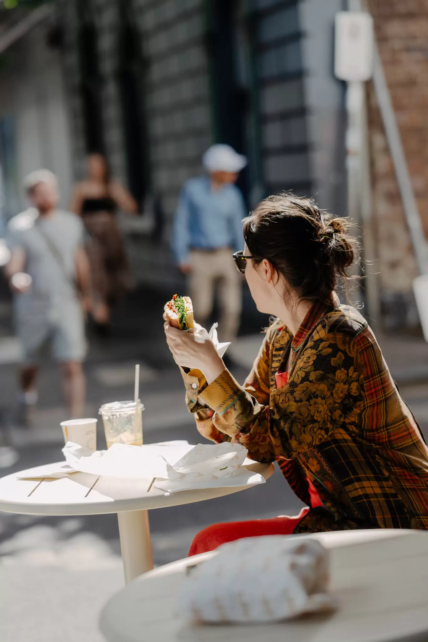 A solo diner at a deli in South Melbourne.